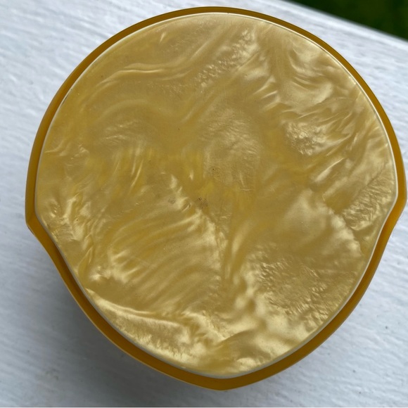 Vintage Cornflower Glass Powder Jar Bakelite - Picture 3 of 4